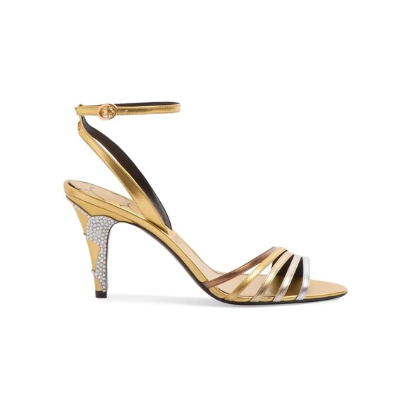 Valentino Garavani Ladycrush Metallic Crystal Embellished Ankle Strap Heel 41.5 - Picture 2 of 16